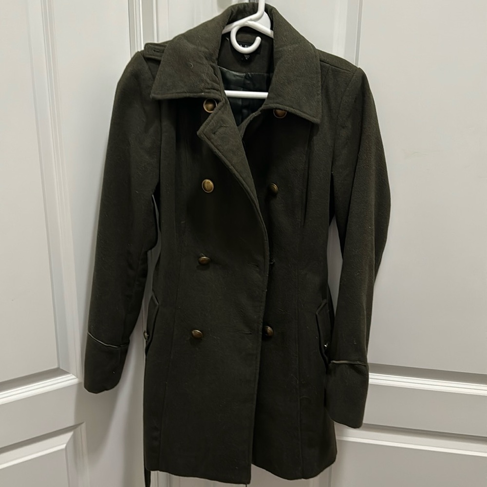 Pea green wool coat